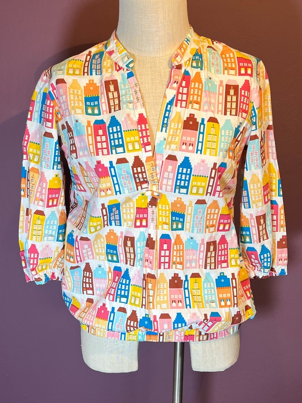 💛California Made Colorful Cotton Top w Pockets • 3/4 Sleeves by Sunhee Moon 🌆